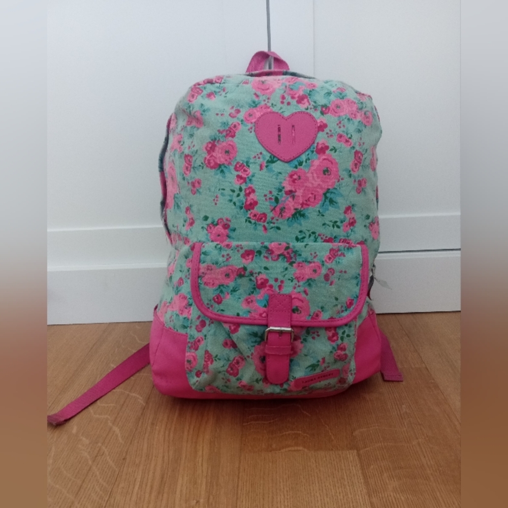 Laura Ashley Floral Backpack with Pink Details